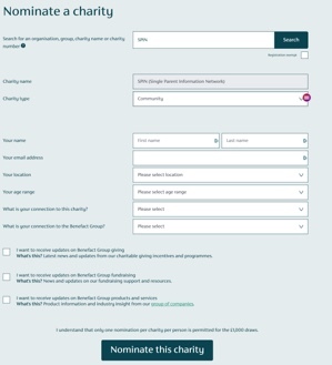 Nominate a charity form