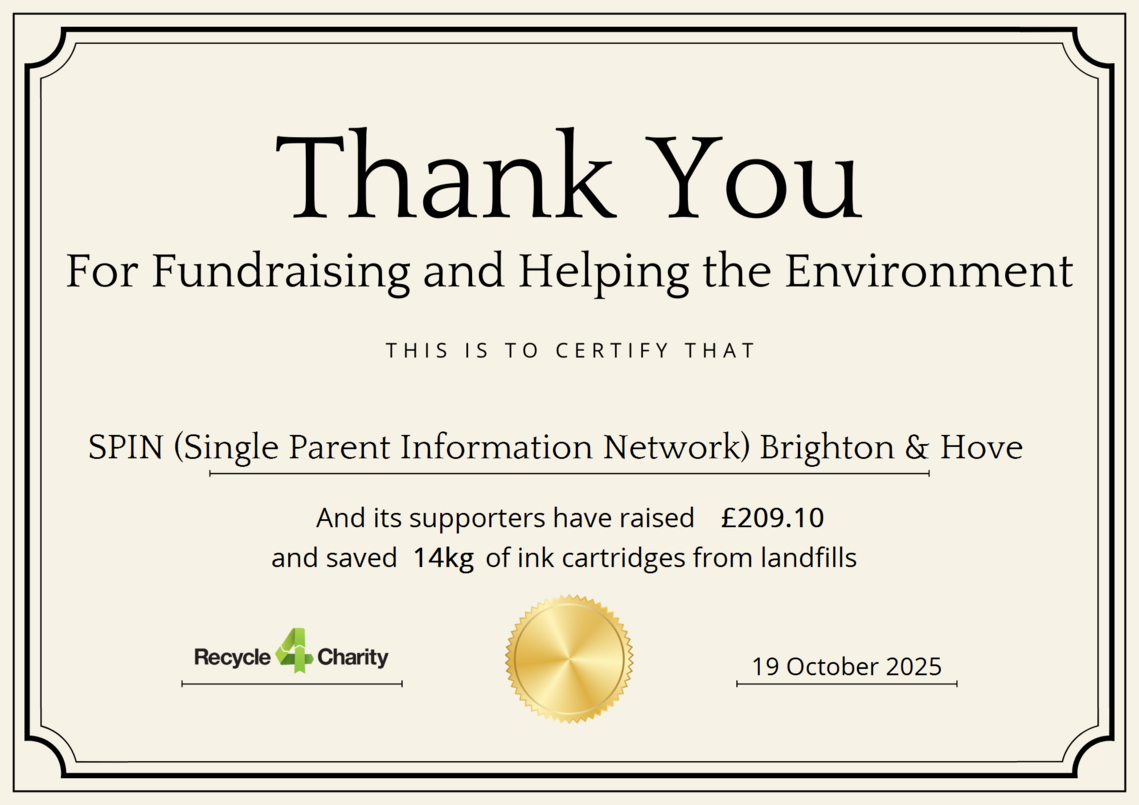 recycle cartridges fundraising certificate